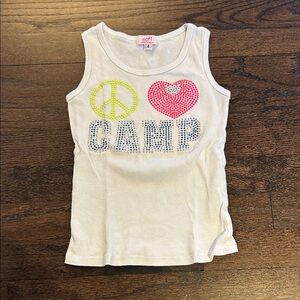 Sofi Girls White 'I ♥ CAMP' Tank Top Size 4